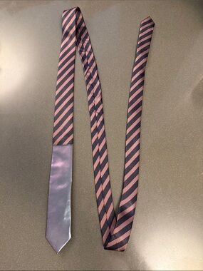 Lanvin Striped Skinny Tie in Navy